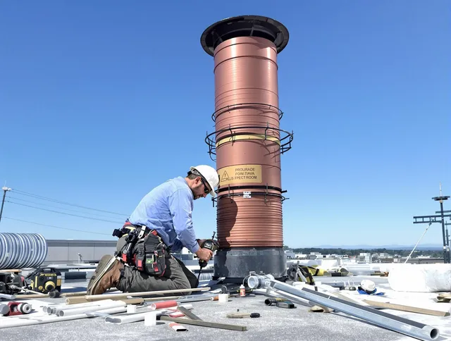 Installed chimney liner by Wallingford Center Chimney Sweep in Wallingford Center, CT