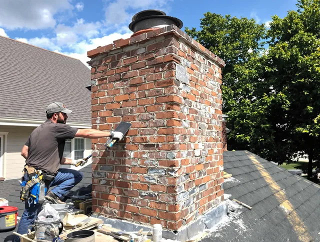 Completed chimney rebuild by Wallingford Center Chimney Sweep in Wallingford Center, CT