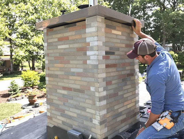 Wallingford Center Chimney Sweep completing a modern chimney remodel in Wallingford Center, CT