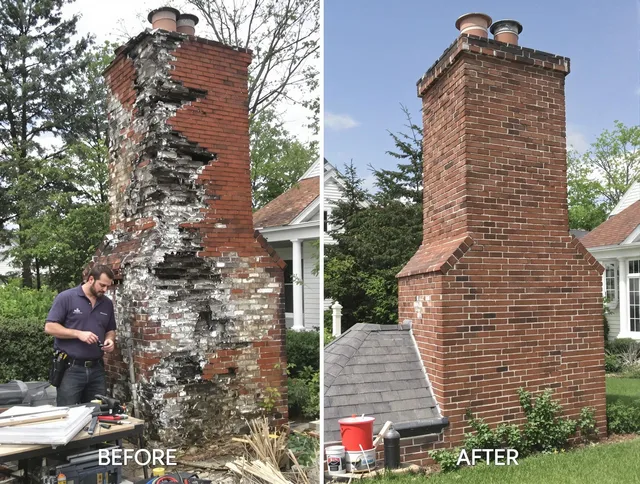 Wallingford Center Chimney Sweep performing a full chimney restoration in Wallingford Center, CT