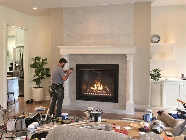 Newly installed fireplace by Wallingford Center Chimney Sweep in Wallingford Center, CT